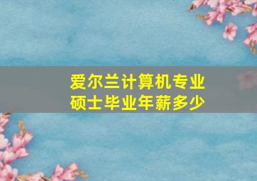 爱尔兰计算机专业硕士毕业年薪多少