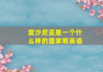 爱沙尼亚是一个什么样的国家呢英语