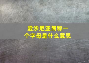 爱沙尼亚简称一个字母是什么意思