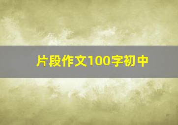 片段作文100字初中