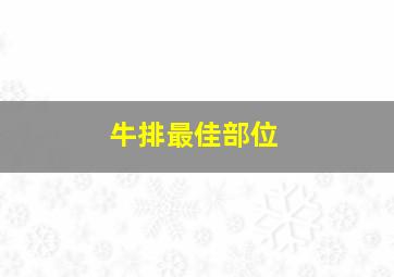 牛排最佳部位