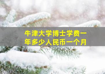 牛津大学博士学费一年多少人民币一个月