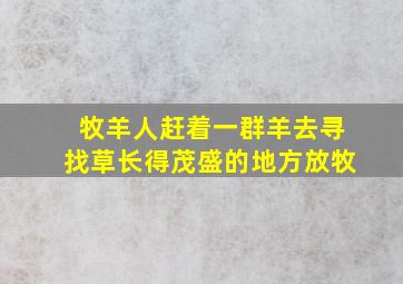 牧羊人赶着一群羊去寻找草长得茂盛的地方放牧