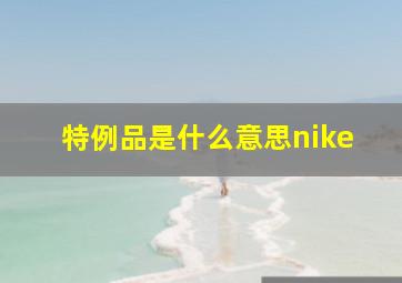 特例品是什么意思nike