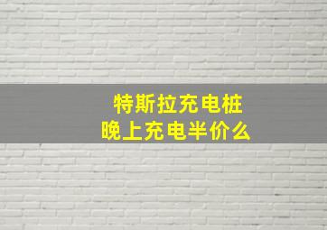 特斯拉充电桩晚上充电半价么