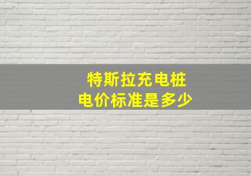 特斯拉充电桩电价标准是多少