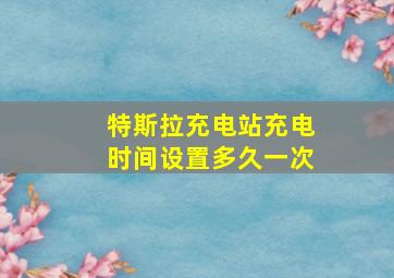 特斯拉充电站充电时间设置多久一次