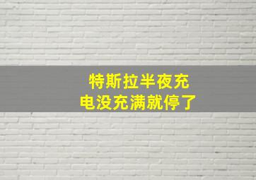 特斯拉半夜充电没充满就停了