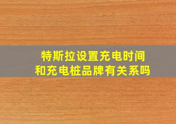 特斯拉设置充电时间和充电桩品牌有关系吗