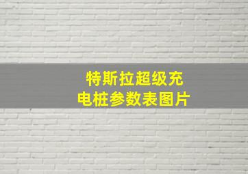 特斯拉超级充电桩参数表图片