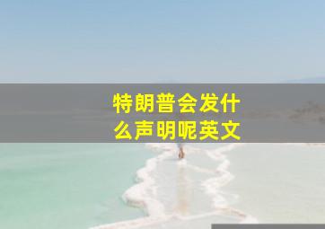 特朗普会发什么声明呢英文