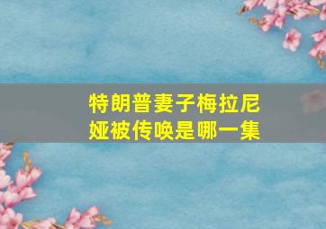 特朗普妻子梅拉尼娅被传唤是哪一集