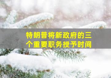 特朗普将新政府的三个重要职务授予时间