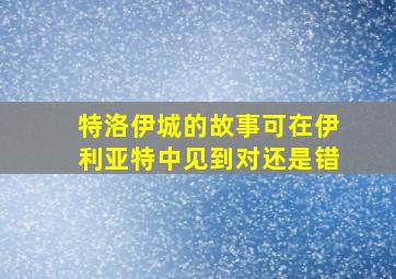 特洛伊城的故事可在伊利亚特中见到对还是错