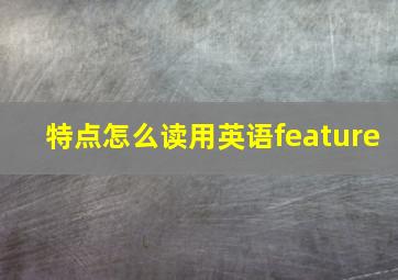 特点怎么读用英语feature