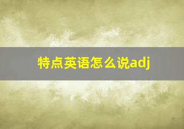 特点英语怎么说adj