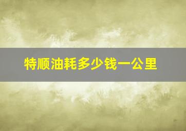 特顺油耗多少钱一公里