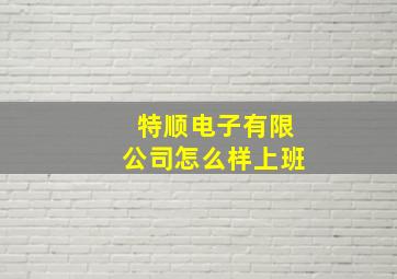 特顺电子有限公司怎么样上班