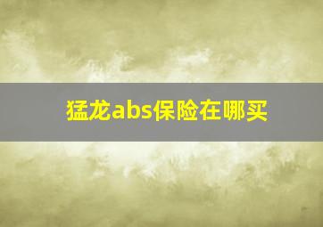 猛龙abs保险在哪买