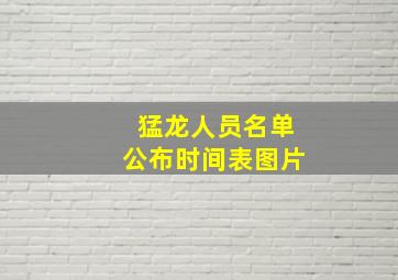 猛龙人员名单公布时间表图片