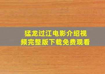 猛龙过江电影介绍视频完整版下载免费观看