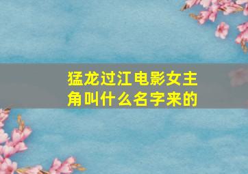 猛龙过江电影女主角叫什么名字来的