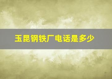 玉昆钢铁厂电话是多少