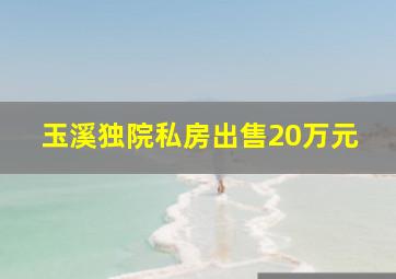 玉溪独院私房出售20万元