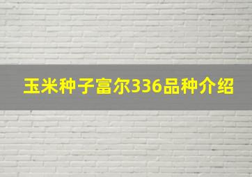 玉米种子富尔336品种介绍