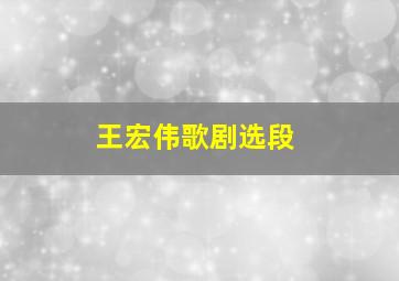 王宏伟歌剧选段