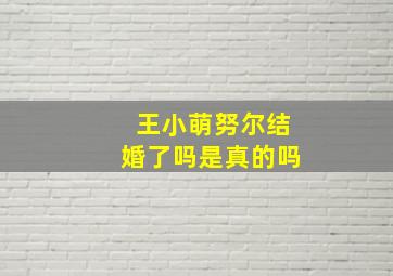 王小萌努尔结婚了吗是真的吗