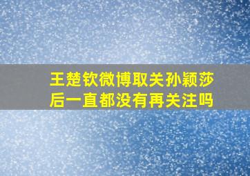 王楚钦微博取关孙颖莎后一直都没有再关注吗