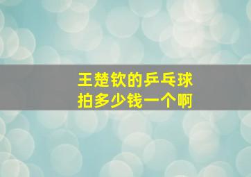 王楚钦的乒乓球拍多少钱一个啊