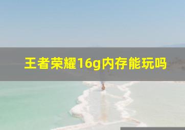 王者荣耀16g内存能玩吗