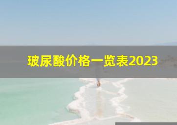 玻尿酸价格一览表2023