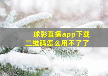 球彩直播app下载二维码怎么用不了了