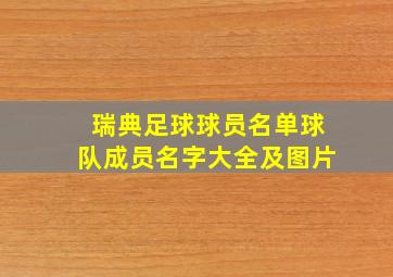 瑞典足球球员名单球队成员名字大全及图片