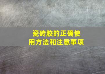 瓷砖胶的正确使用方法和注意事项