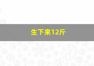 生下来12斤