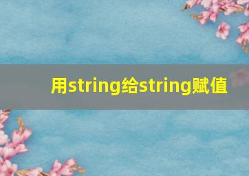 用string给string赋值