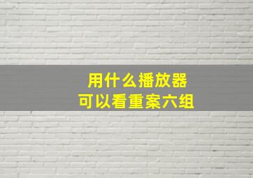 用什么播放器可以看重案六组