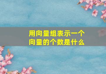 用向量组表示一个向量的个数是什么