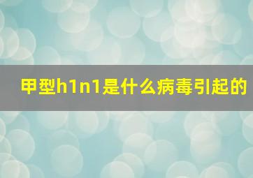 甲型h1n1是什么病毒引起的