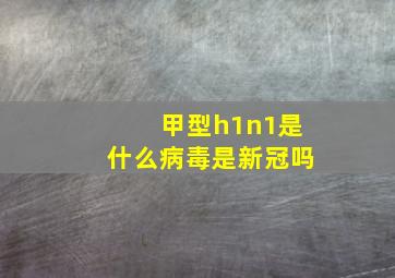 甲型h1n1是什么病毒是新冠吗