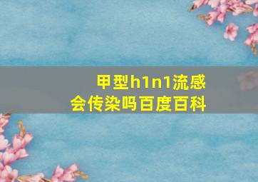 甲型h1n1流感会传染吗百度百科