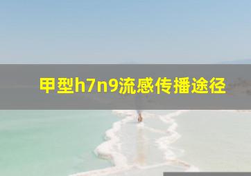 甲型h7n9流感传播途径