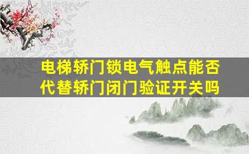 电梯轿门锁电气触点能否代替轿门闭门验证开关吗