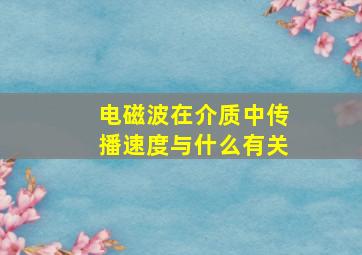 电磁波在介质中传播速度与什么有关