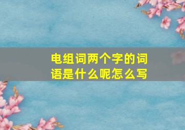 电组词两个字的词语是什么呢怎么写