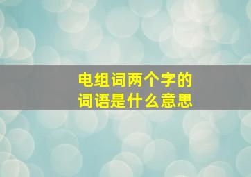 电组词两个字的词语是什么意思